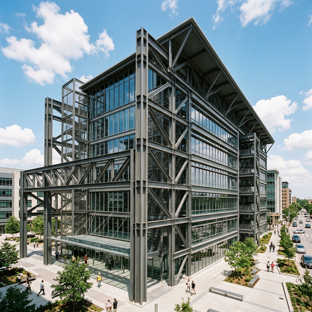 Commercial premises steel framing skyscraper skeleton